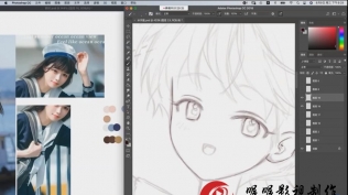 Shuishuizi Little Boy Group Practice 2023 PS [Drafting+Line Draft+Color Laying] Tutorial